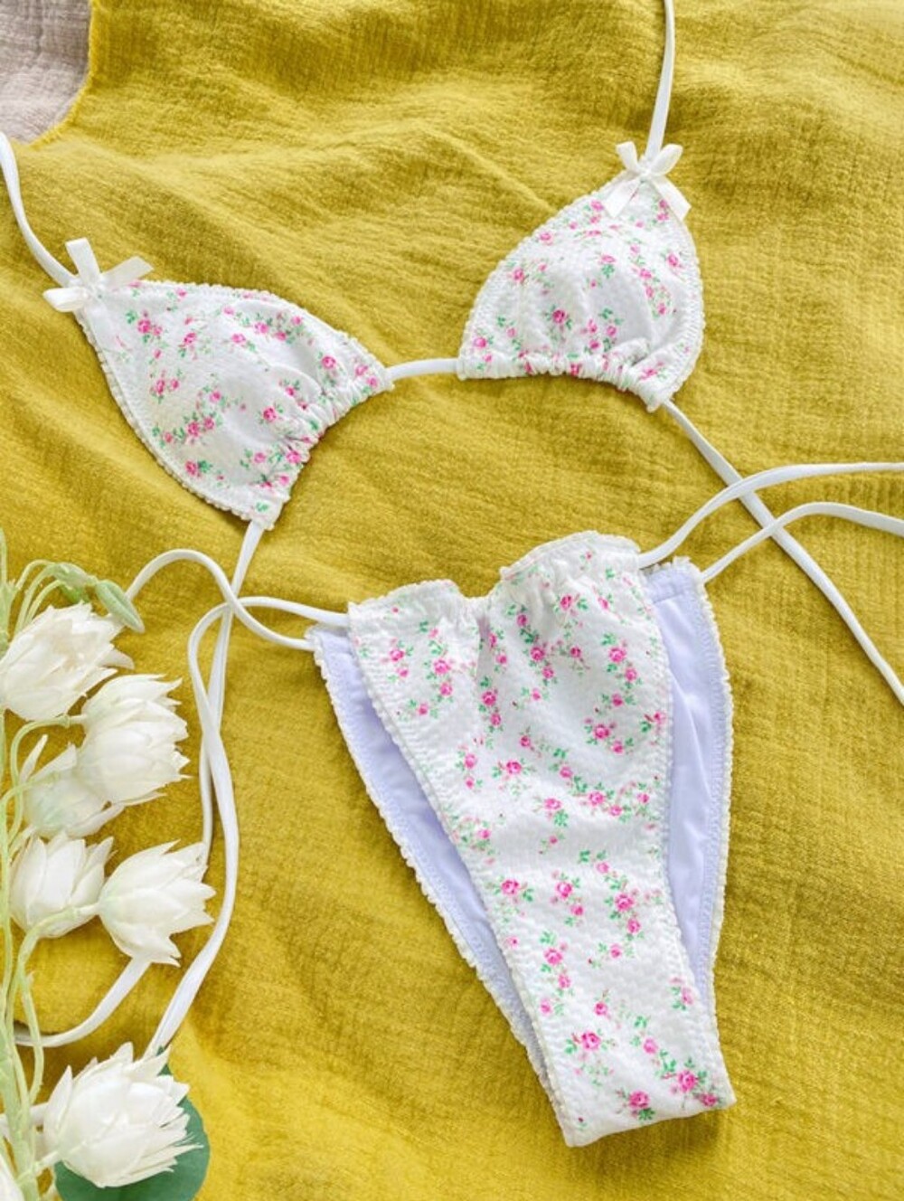 Waffle Triangle Bikini Set - Picture 2 of 11